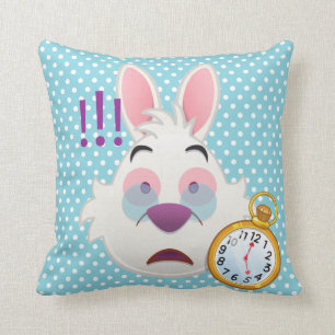 Alice In Wonderland The White Rabbit Emoji Throw Pillow