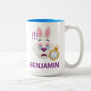 Alice In Wonderland The White Rabbit Emoji Two-Tone Coffee Mug