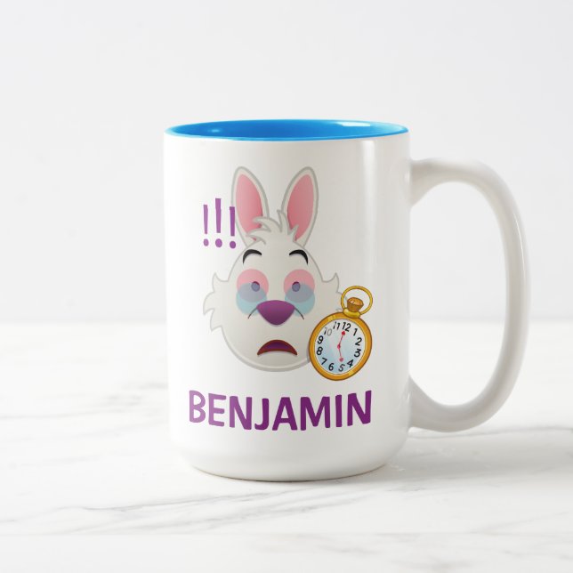 Alice In Wonderland  | The White Rabbit Emoji Two-Tone Coffee Mug (Right)
