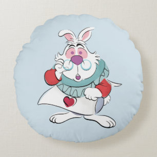 Alice In Wonderland The White Rabbit Round Pillow