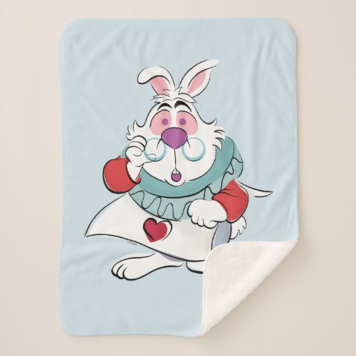 Alice In Wonderland  The White Rabbit Sherpa Blanket