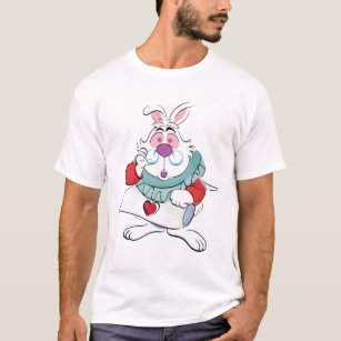 Alice in Wonderland Eating Pizza Disney Short Sleeve White Men's T Shirt C039