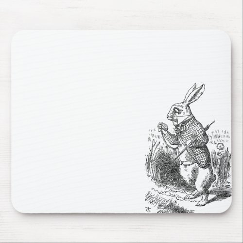 Alice in Wonderland the White Rabbit vintage Mouse Pad