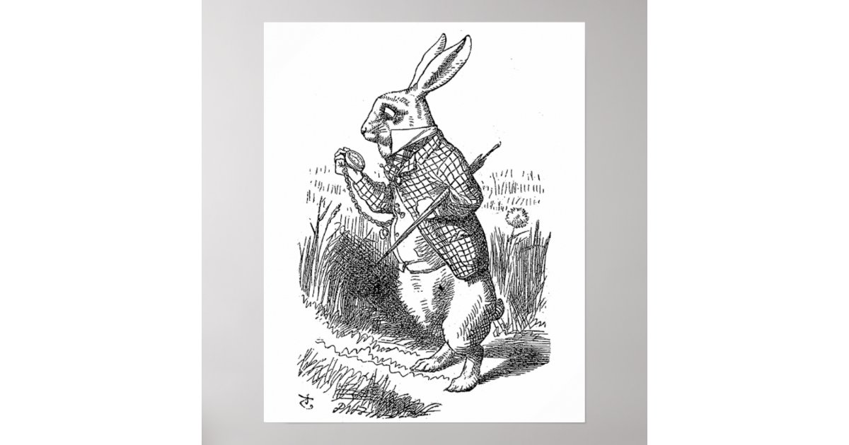 Alice In Wonderland The White Rabbit Vintage Poster Zazzle Com Images tagged follow the white rabbit. alice in wonderland the white rabbit vintage poster zazzle com