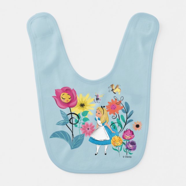 Alice in Wonderland | The Wonderland Flowers Baby Bib (Front)