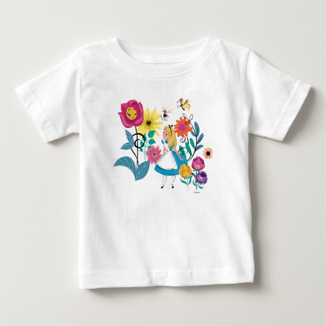 Alice in Wonderland | The Wonderland Flowers Baby T-Shirt (Front)
