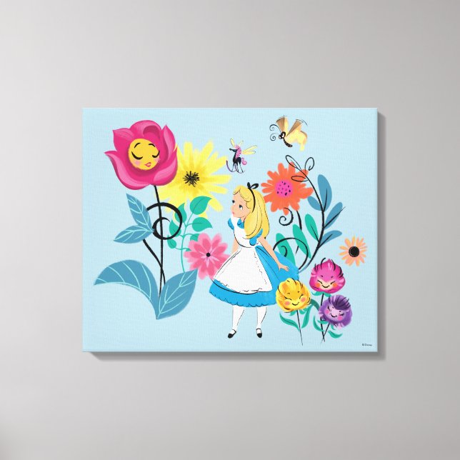 Alice in Wonderland | The Wonderland Flowers Canvas Print (Front)