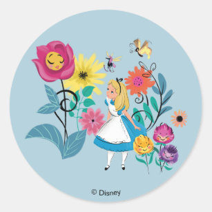 Singing Flowers Wonderland Teacup Sticker/ Alice in Wonderland Laptop  Stickers/ Disney Tea Cup Water Bottle Decal Decor Sticker 