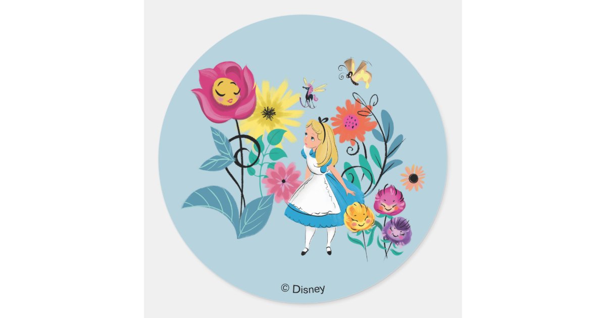 Disney Stickers Lot of 6 Alice in Wonderland Themed 