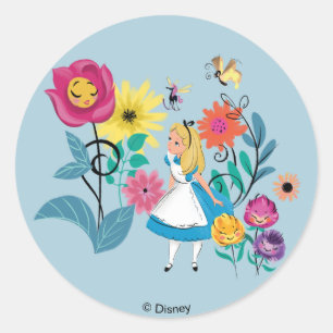 Alice in Wonderland The Wonderland Flowers Classic Round Sticker