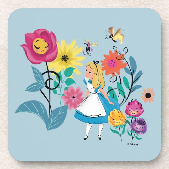 Alice in Wonderland | The Wonderland Flowers Drink Coaster (Front)