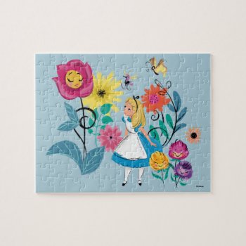 Alice In Wonderland | The Wonderland Flowers Jigsaw Puzzle by aliceinwonderland at Zazzle