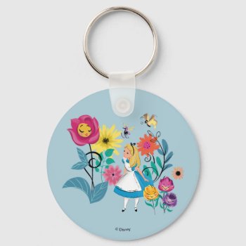 Alice In Wonderland | The Wonderland Flowers Keychain by aliceinwonderland at Zazzle