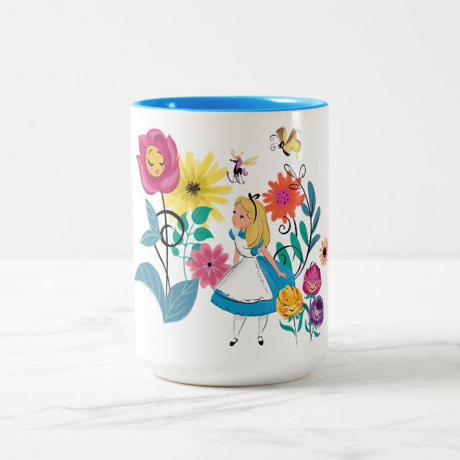 Alice in Wonderland | The Wonderland Flowers Two-Tone Coffee Mug (Center)