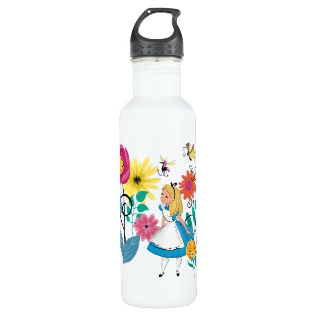 Alice in Wonderland | The Wonderland Flowers Water Bottle (Front)