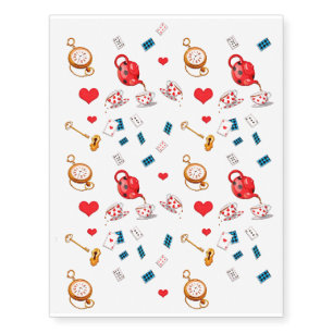 Alice in Wonderland Theme Design Temporary Tattoos
