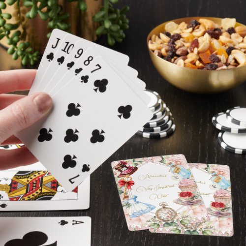  Alice In Wonderland Theme Floral Pink Personal Poker Cards