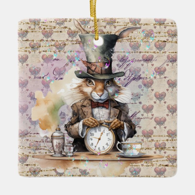 Alice in Wonderland theme of the Rabbit Ornament (Front)