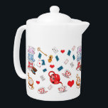 Alice in Wonderland Theme Pattern Teapot<br><div class="desc">Cute Alice in Wonderland themed teapot.</div>
