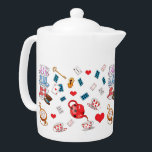 Alice in Wonderland Theme Pattern Teapot<br><div class="desc">Cute Alice in Wonderland themed teapot.</div>