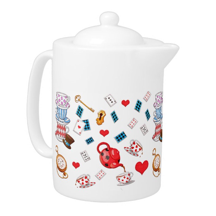 Alice in Wonderland Theme Pattern Teapot | Zazzle.com