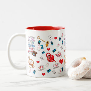 Alice in Wonderland Theme Pattern Two-Tone Coffee Mug