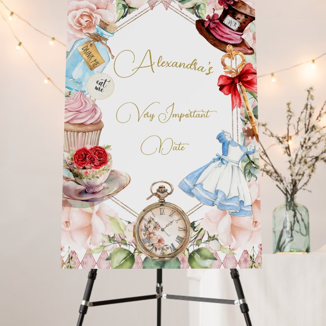 Alice In Wonderland Theme Personal Welcome Poster (In Situ (Stand))
