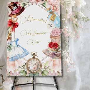 Alice In Wonderland Theme Personal Welcome Poster
