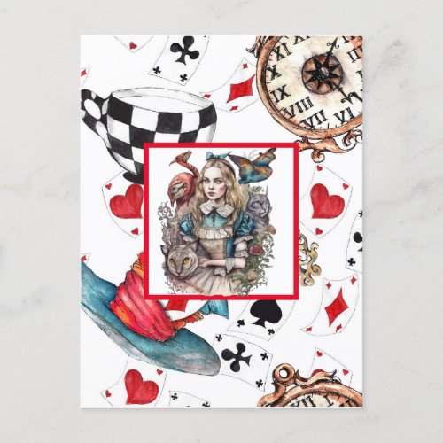 Alice in Wonderland theme post card