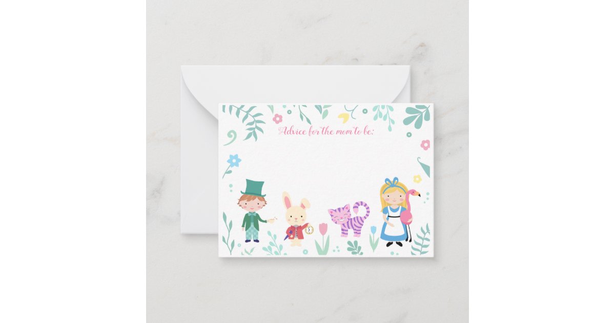 Alice In Wonderland Themed Baby Shower Advice Card Zazzle Com