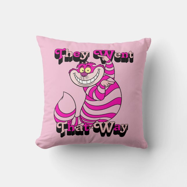 Alice In Wonderland | They Went That Way Throw Pillow (Front)