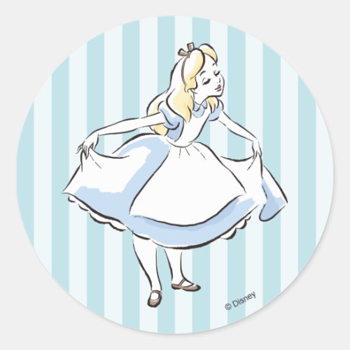 Alice in Wonderland  This Way to Wonderland Classic Round Sticker
