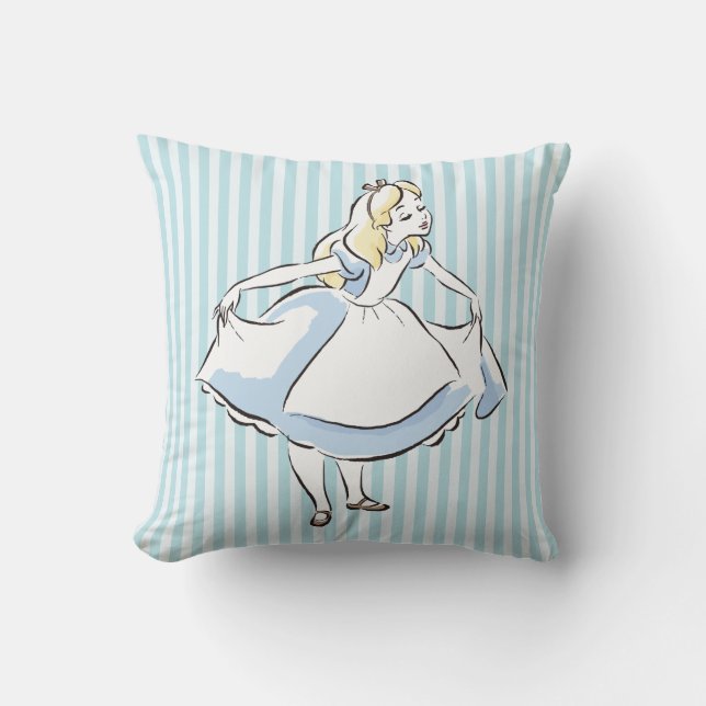 Alice in Wonderland | This Way to Wonderland Throw Pillow (Front)