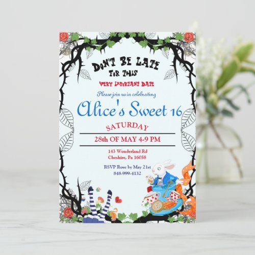 Alice In Wonderland Thorn Invitation