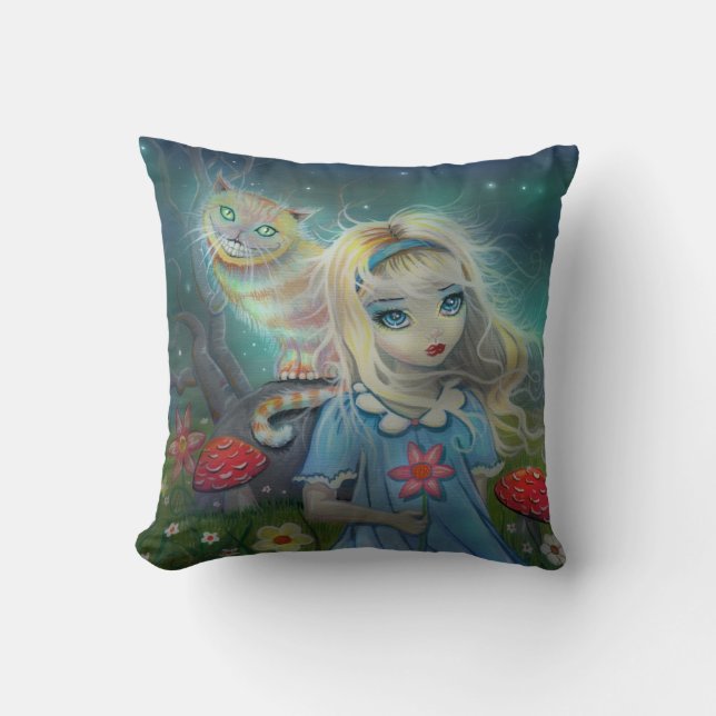 Alice in Wonderland Throw Pillow (Front)