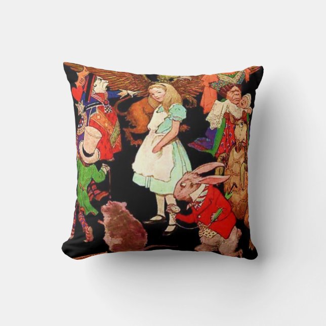 Alice in Wonderland Throw Pillow (Front)