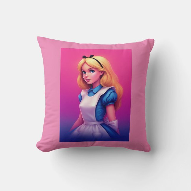 alice in wonderland  throw pillow (Front)