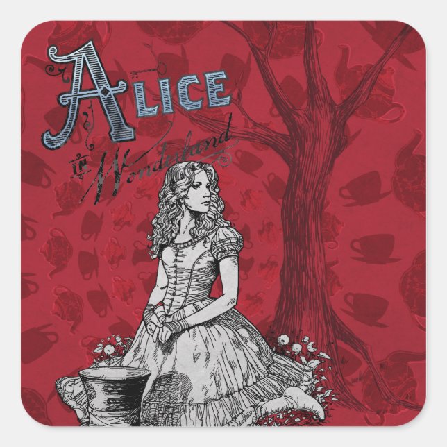 Alice in Wonderland - Tim Burton Square Sticker (Front)