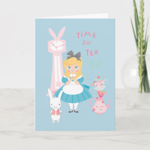 Alice In Wonderland Time For Tea Card