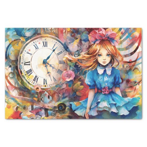 Alice in Wonderland Time for Tea Decoupage Tissue Paper