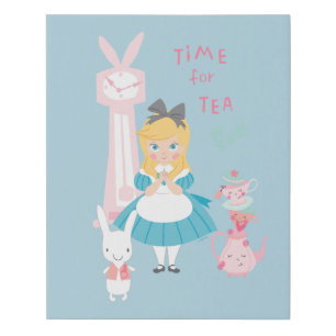 Alice In Wonderland   Time For Tea Faux Canvas Print