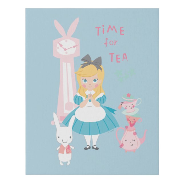 Alice In Wonderland | Time For Tea Faux Canvas Print (Front)