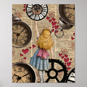 Alice In Wonderland Traveling in Time Poster