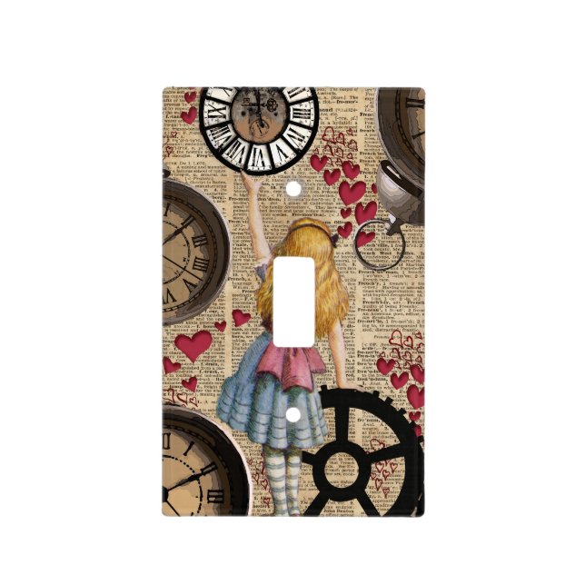 Alice In Wonderland Travelling in Time Light Switch Cover (Front)