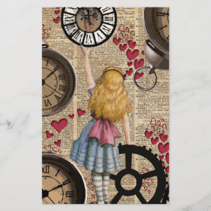 Alice In Wonderland Travelling in Time Stationery