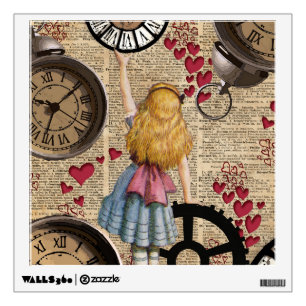 Alice In Wonderland Travelling in Time Wall Sticker