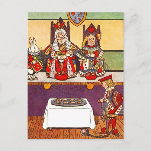 Alice in Wonderland Trial of the Knave of Hearts Postcard