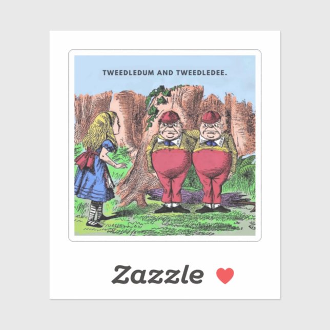 Alice in Wonderland, Tweedledum and Tweedledee Sticker (Sheet)
