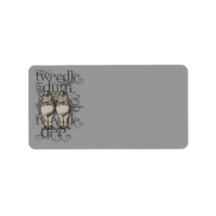 Alice In Wonderland Tweedledum & Tweedledee Grunge Label