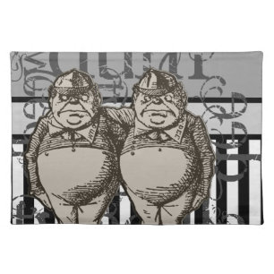Alice In Wonderland Tweedledum Tweedledee Grunge Placemat
